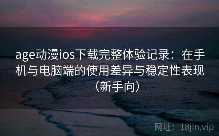 age动漫ios下载完整体验记录：在手机与电脑端的使用差异与稳定性表现（新手向）