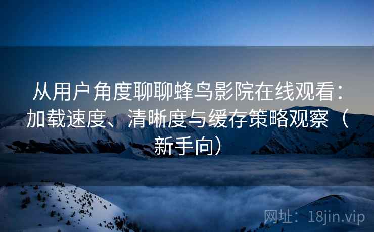 从用户角度聊聊蜂鸟影院在线观看：加载速度、清晰度与缓存策略观察（新手向）