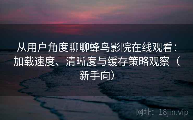 从用户角度聊聊蜂鸟影院在线观看：加载速度、清晰度与缓存策略观察（新手向）