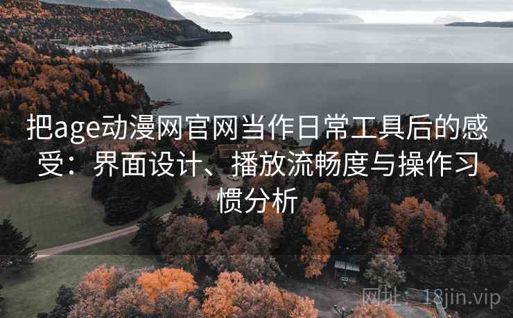 把age动漫网官网当作日常工具后的感受：界面设计、播放流畅度与操作习惯分析