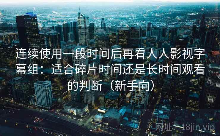 连续使用一段时间后再看人人影视字幕组：适合碎片时间还是长时间观看的判断（新手向）